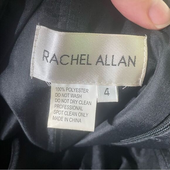 Rachel Allan Black Prom Gown Black Flowy Maxi Dress 6920 Size 4‎ - Picture 7 of 10